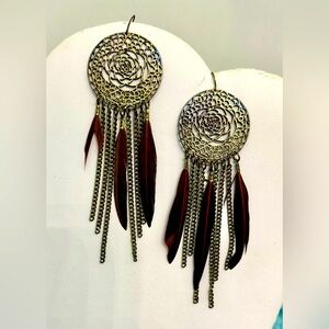 Antique Gold Dream Catcher Earrings